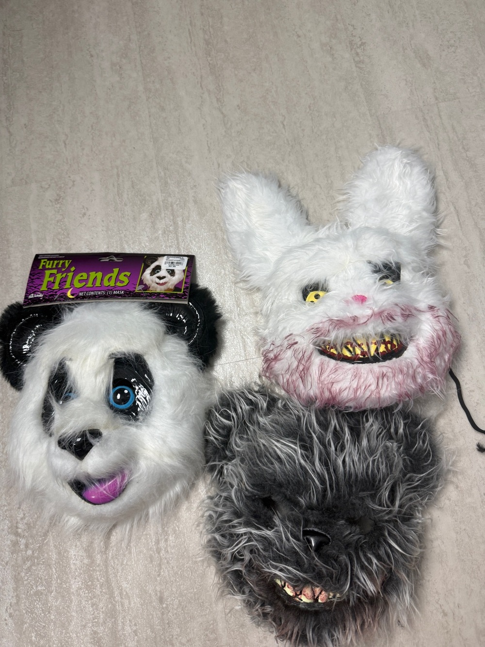 Halloween masks Furry FRIENDS Plush Panda and Spooky rabbit bear Masks